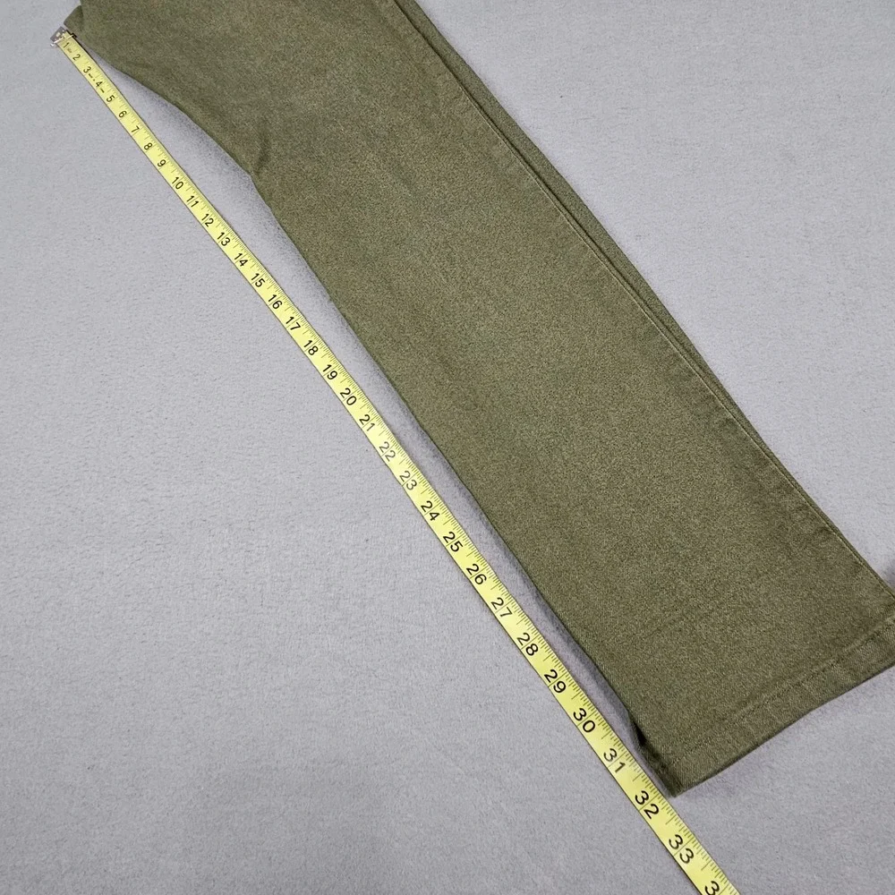 prAna Kara Jean Womens Sz 8 29 Olive Green Organic Cotton Stretch Slim Leg Pants